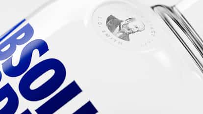 Tilted Absolut Vodka bottle