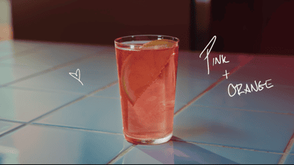 Pink cocktail on a marmor table