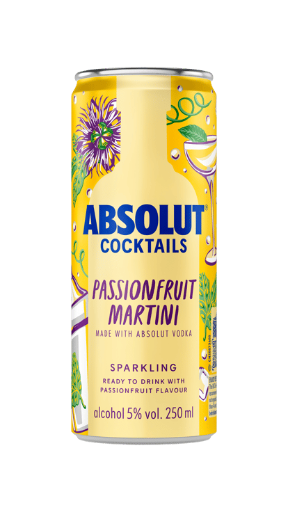 ABSO2225 ABSOLUT COCKTAILS RTD Passionfruit Martini 250ml UK EU Can (4)