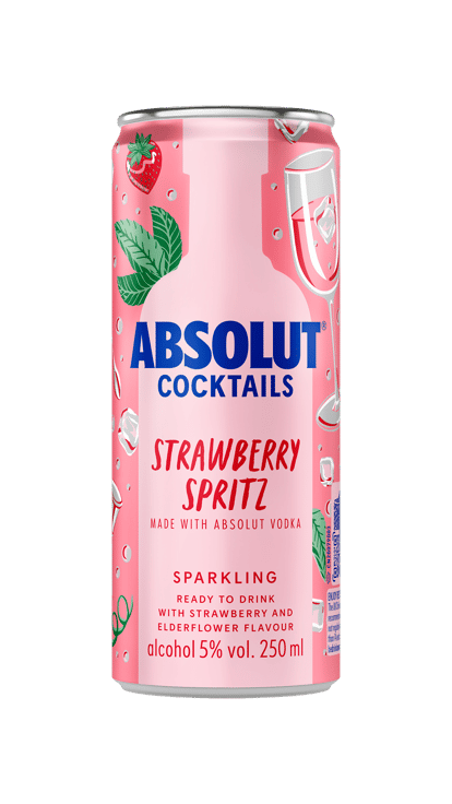 ABSO2225 ABSOLUT COCKTAILS RTD Strawberry Spritz 250ml UK EU Can (1)