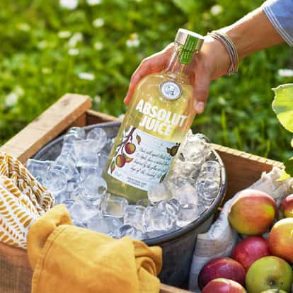 Absolut Juice Apple in a summer picnic inviroment