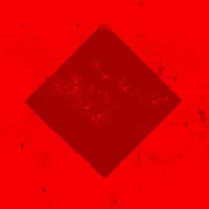 Abstract red graphic featuring a darker red diamond shape centered on a textured red background.