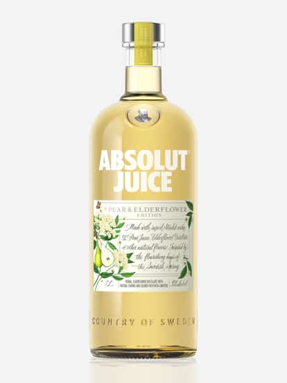Absolut Juice Pear Elderflower packshot in front of a light grey background