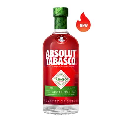 Absolut Tabasco 750ml Bottle with "New" fire logo